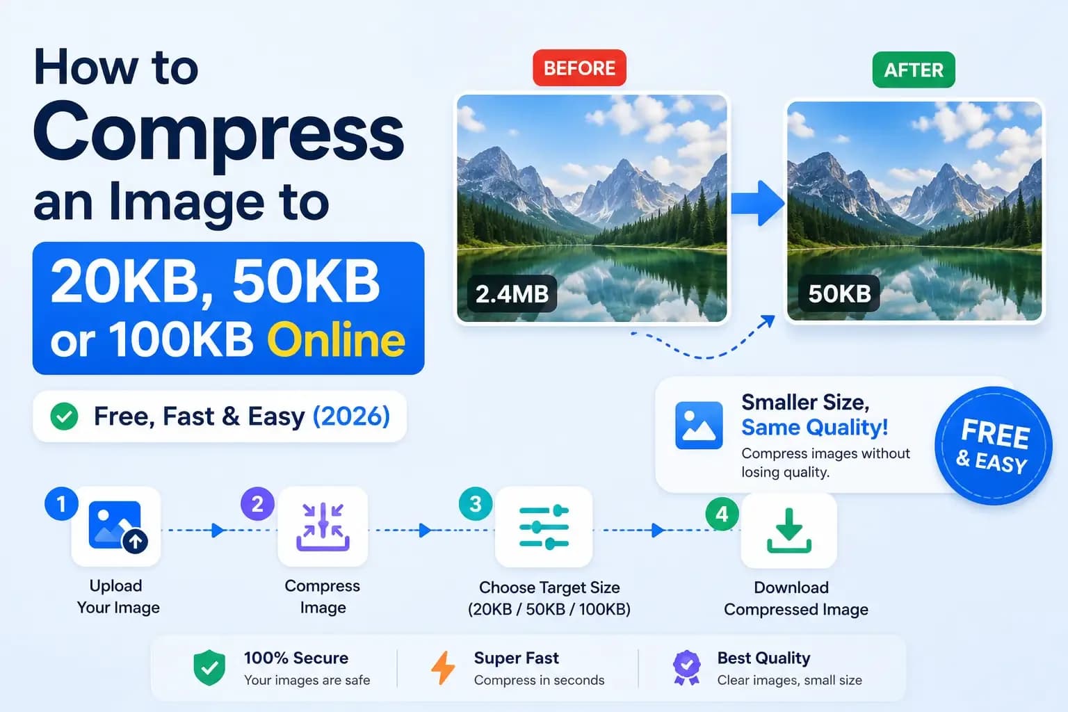 How to Compress an Image to 20KB, 50KB or 100KB Online